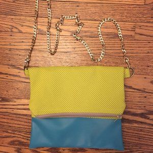 Crossbody/Over the Shoulder Turquoise Blue & Lime Green Bag